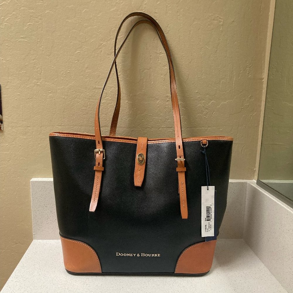 Dooney & Bourke Dover large tote bag (black and tan)